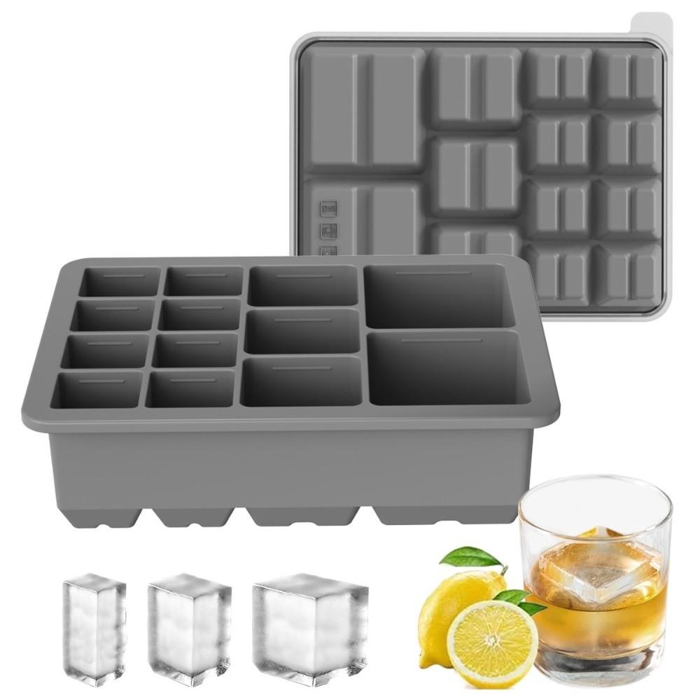 New Silicone Ice Cube Mold Square Shape Leak Proof Lid Ice Making Mold Multi-size 13 Grid Stackable Ice Tray Kitchen Use серый
New Silicone Ice Cube Mold Square Shape Leak Proof Lid Ice Making Mold Multi-size 13 Grid Stackable Ice Tray Kitchen Use серый