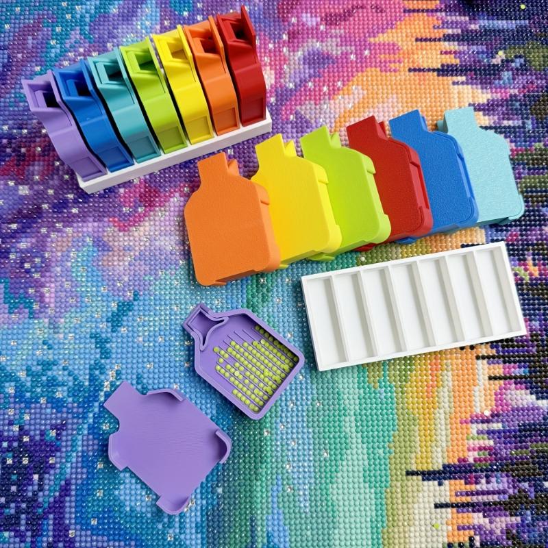 8 Pcs Mini Diamond Painting Tray And Storage Box Set, 7 Diamond Painting Trays With Lids And Stoppers, 1 Storage Box A
8 Pcs Mini Diamond Painting Tray And Storage Box Set, 7 Diamond Painting Trays With Lids And Stoppers, 1 Storage Box A