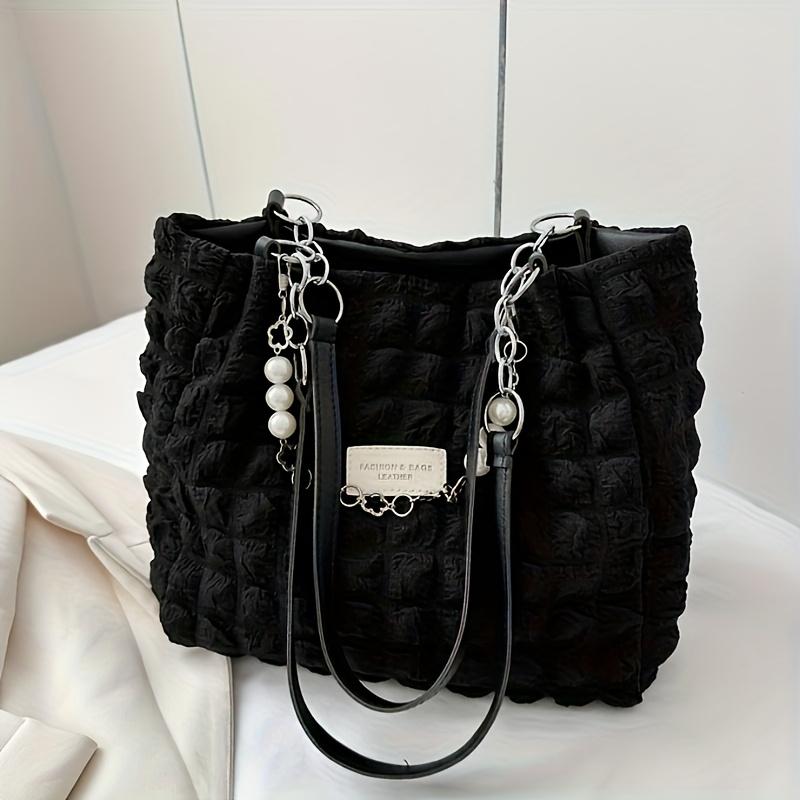 Chic Cloud Tote Bag Large Capacity Nyl Women s Shoulder Bag with Zipper Closure Polyester Lining, Perfect for Commuting Outing чёрный
Chic Cloud Tote Bag Large Capacity Nyl Women s Shoulder Bag with Zipper Closure Polyester Lining, Perfect for Commuting Outing чёрный