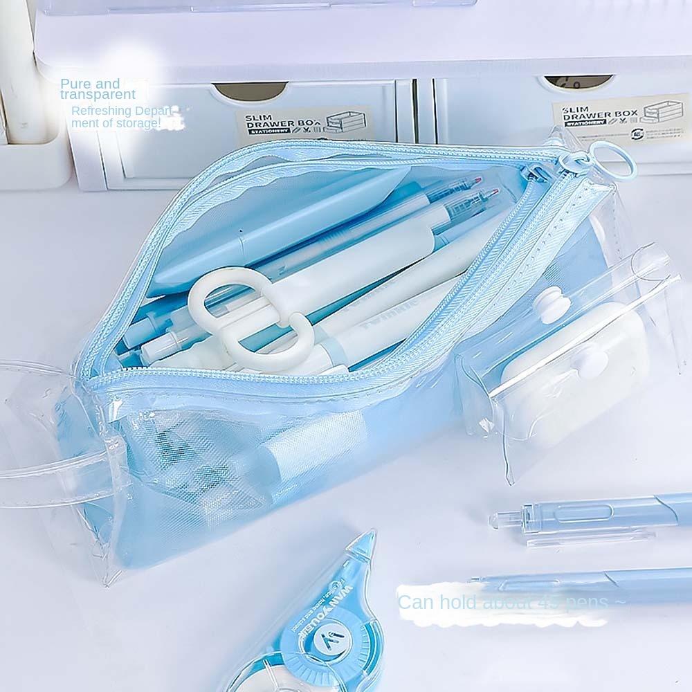 Large Capacity PVC Mesh Pencil Case Cosmetic Bag Transparent Zipper Pouch School Supply синий
Large Capacity PVC Mesh Pencil Case Cosmetic Bag Transparent Zipper Pouch School Supply синий