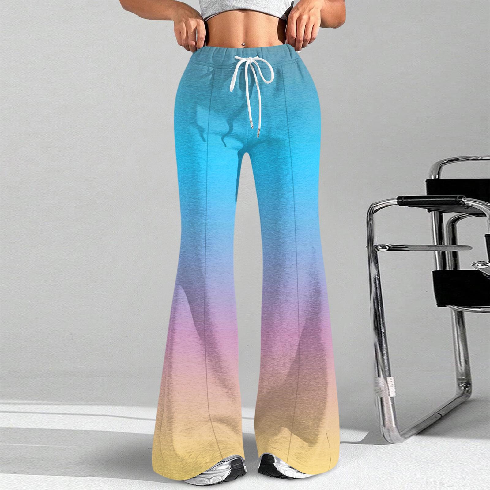 Женские модные свободные спортивные брюки с градиентным принтом и кулиской на талии, повседневные брюки клеш XXL небесно-голубой
Женские модные свободные спортивные брюки с градиентным принтом и кулиской на талии, повседневные брюки клеш XXL небесно-голубой