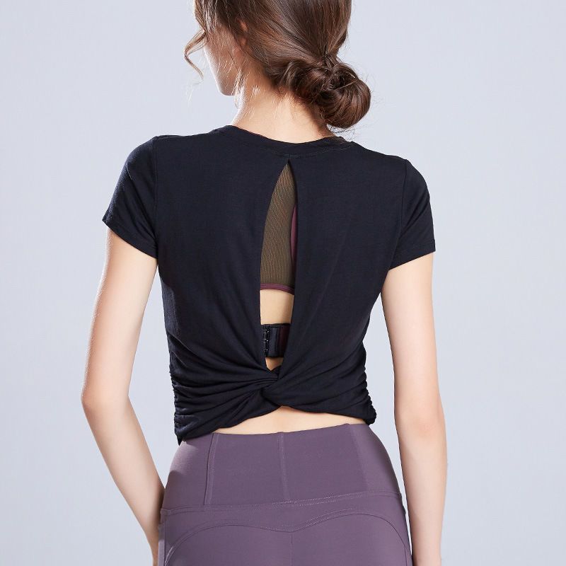 Сексуальные женские футболки для йоги с открытой спиной, с коротким рукавом, спортивные футболки для женщин, однотонные, дышащие, мягкие, для атлетики, быстросохнущие, женские футболки L
Сексуальные женские футболки для йоги с открытой спиной, с коротким рукавом, спортивные футболки для женщин, однотонные, дышащие, мягкие, для атлетики, быстросохнущие, женские футболки L