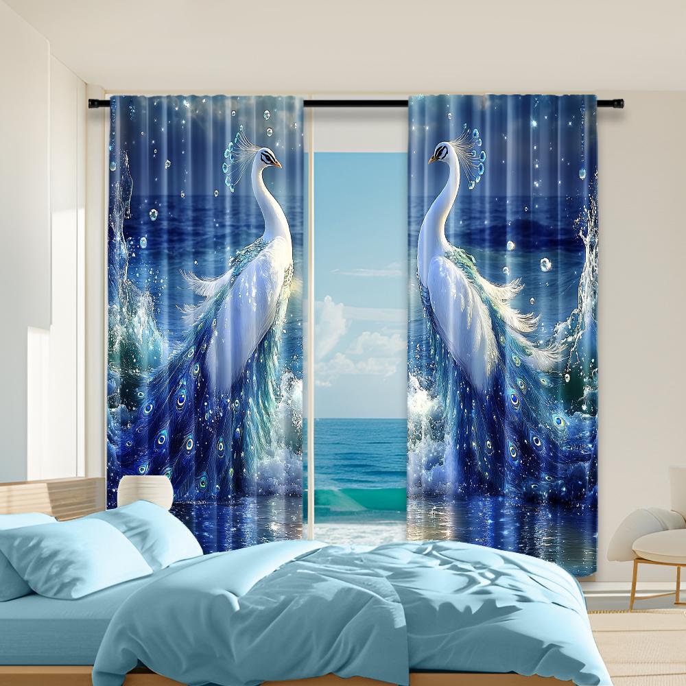 2 шт., универсальные полиэстеровые прозрачные шторы для украшения дома Элегантный павлин для использования в спальнях и гостиных 51x82in(130x210cm)
2 шт., универсальные полиэстеровые прозрачные шторы для украшения дома Элегантный павлин для использования в спальнях и гостиных 51x82in(130x210cm)