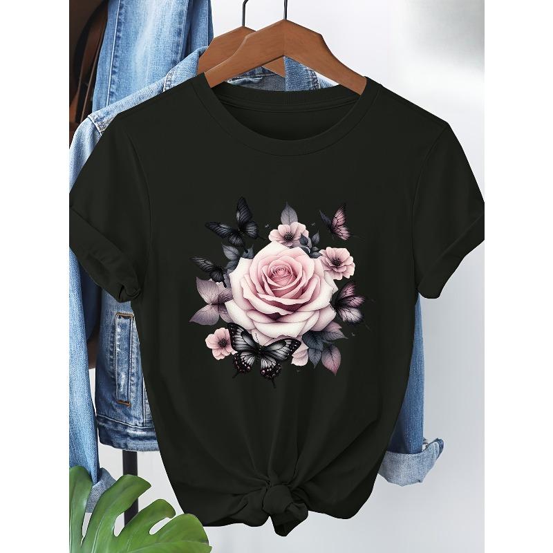 European Size European Size Short-Sleeve T-Shirt with Rose Pattern Print 4XL чорний
European Size European Size Short-Sleeve T-Shirt with Rose Pattern Print 4XL чорний