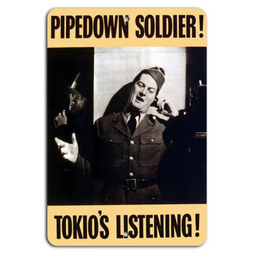 Pipedown Soldier Tokyos Listening Alert SignAluminumtin sign 20x30cm(7.8x11.8inch)
Pipedown Soldier Tokyos Listening Alert SignAluminumtin sign 20x30cm(7.8x11.8inch)