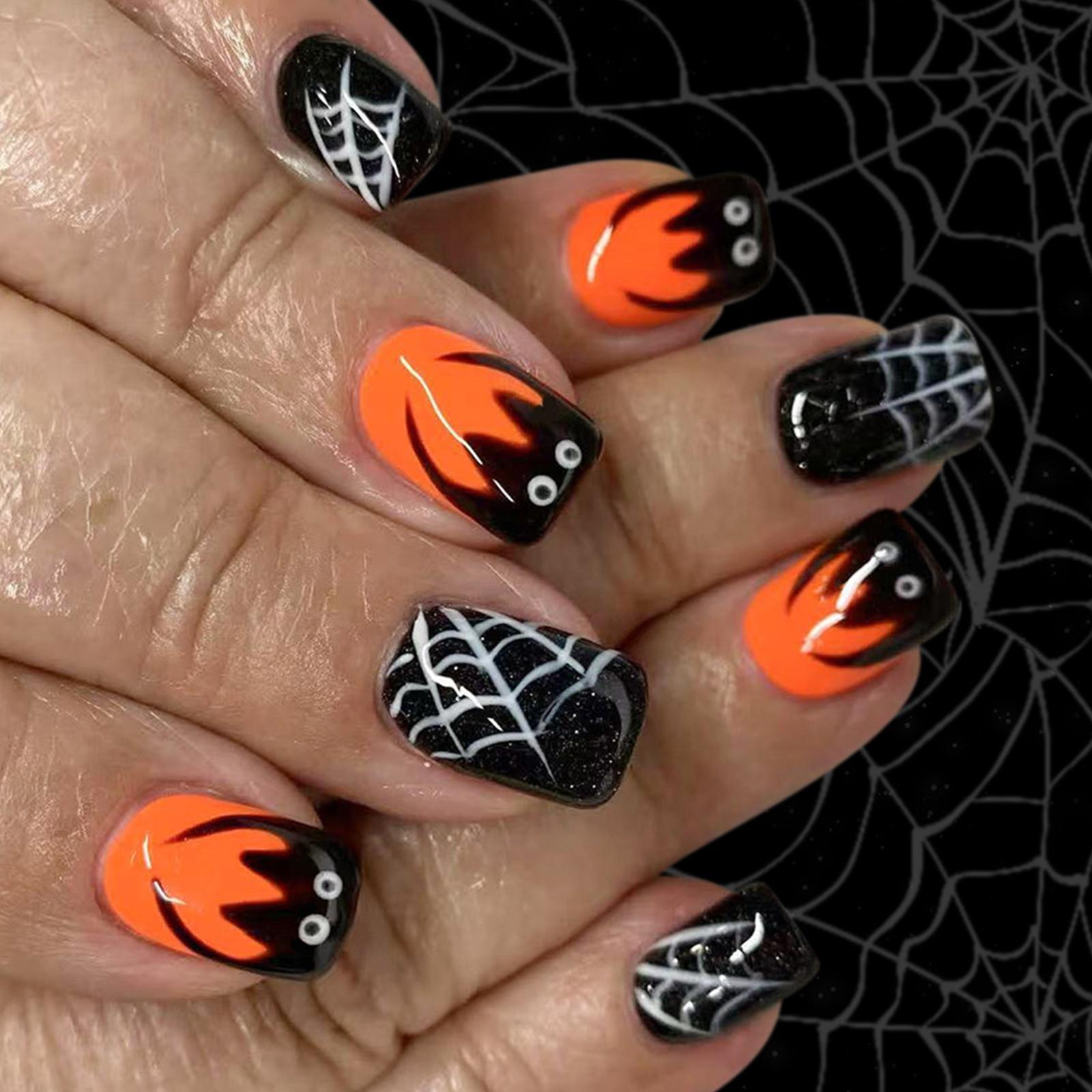 24pcs Halloween Black Cobweb Pattern Press On Tips Short Square Artificial Tips French Floral Design Not Need Tools
24pcs Halloween Black Cobweb Pattern Press On Tips Short Square Artificial Tips French Floral Design Not Need Tools