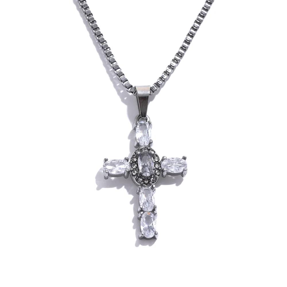 Yhpup Delicate Colorful Bling Cubic Zirconia Cross Pendant Stainless Steel Luxury Necklace High-Grade Fashion Shiny Jewelry Gift
Yhpup Delicate Colorful Bling Cubic Zirconia Cross Pendant Stainless Steel Luxury Necklace High-Grade Fashion Shiny Jewelry Gift