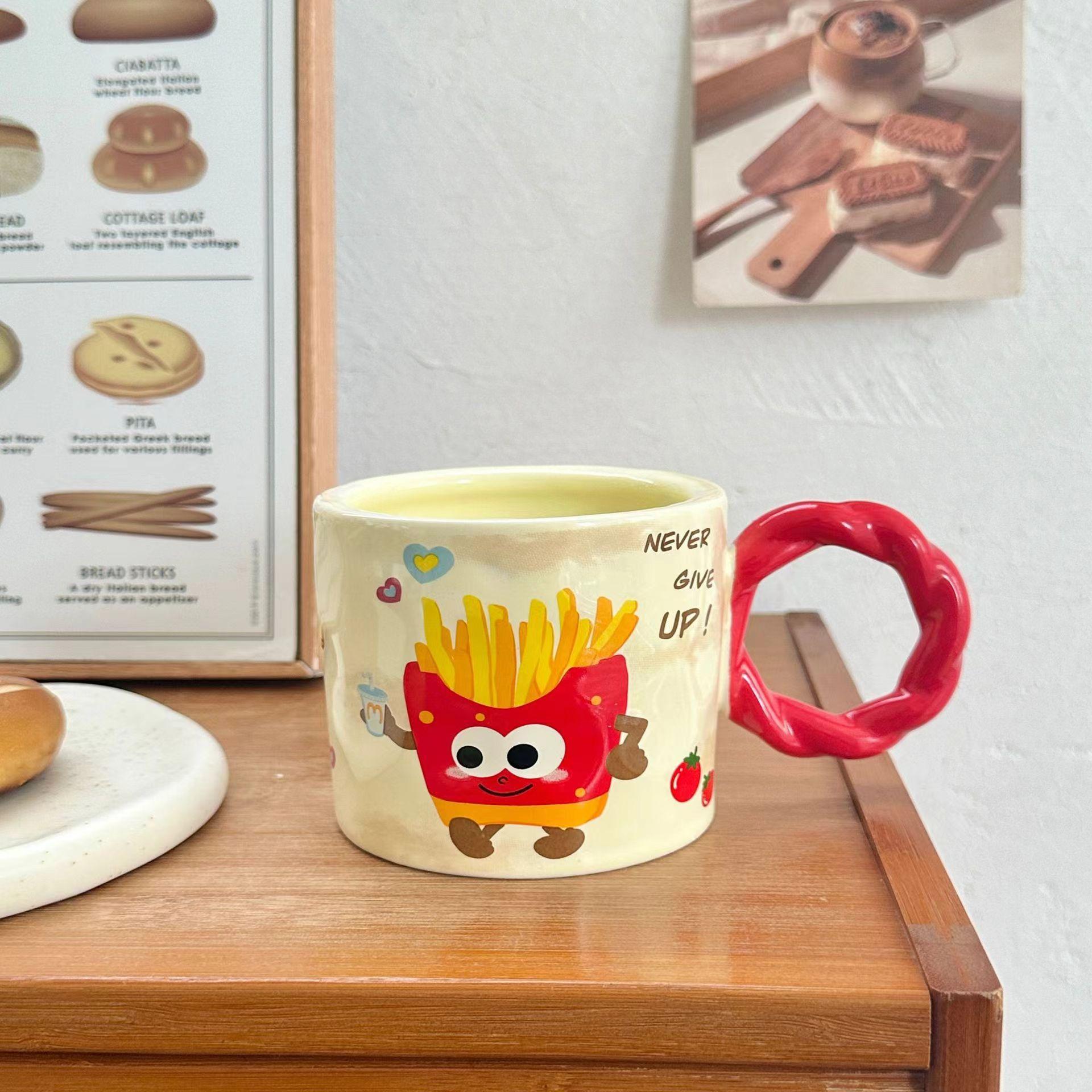 Cartoon burger fries with spoon ceramic cup mug breakfast cup boyfriend and girlfriend souvenir birthday gift 401-500ml
Cartoon burger fries with spoon ceramic cup mug breakfast cup boyfriend and girlfriend souvenir birthday gift 401-500ml