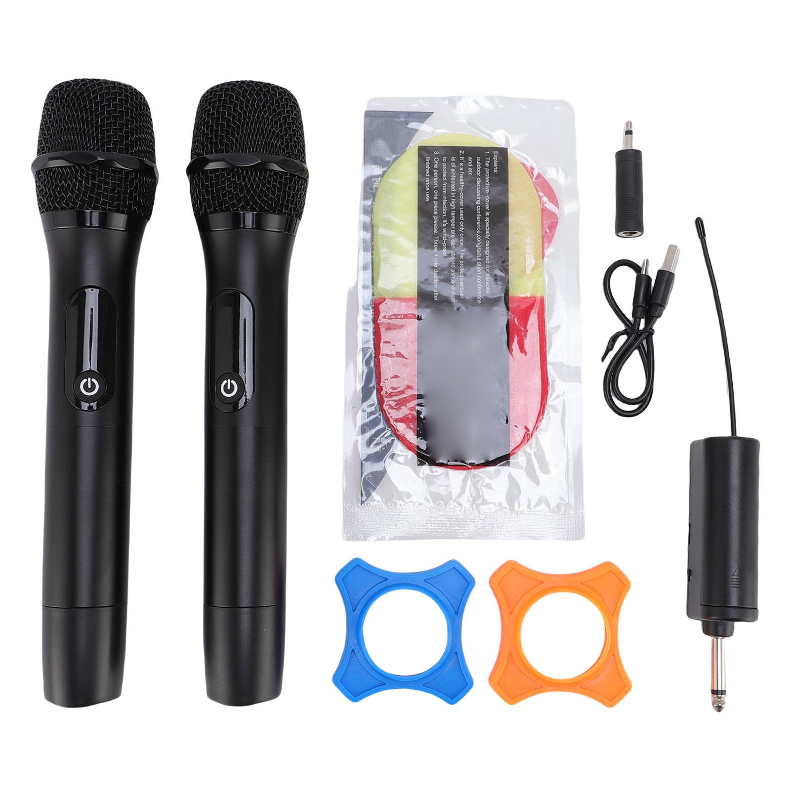 Wireless Microphone Handheld Double Cordless Metal Dynamic Mic System for Karaoke Singing with
Wireless Microphone Handheld Double Cordless Metal Dynamic Mic System for Karaoke Singing with