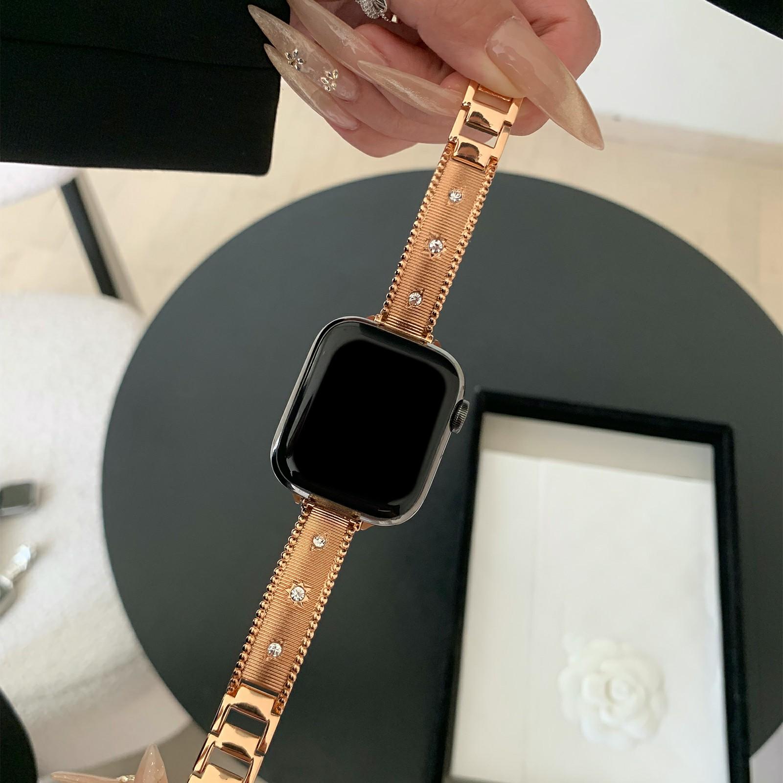 Bracelet Strap for Apple Watch Series 10 9 8 7 SE 6 5 4 3 2 1 42mm 41mm 40mm 38mm Rhinestone Decor Stainless Steel Watch Band
Bracelet Strap for Apple Watch Series 10 9 8 7 SE 6 5 4 3 2 1 42mm 41mm 40mm 38mm Rhinestone Decor Stainless Steel Watch Band