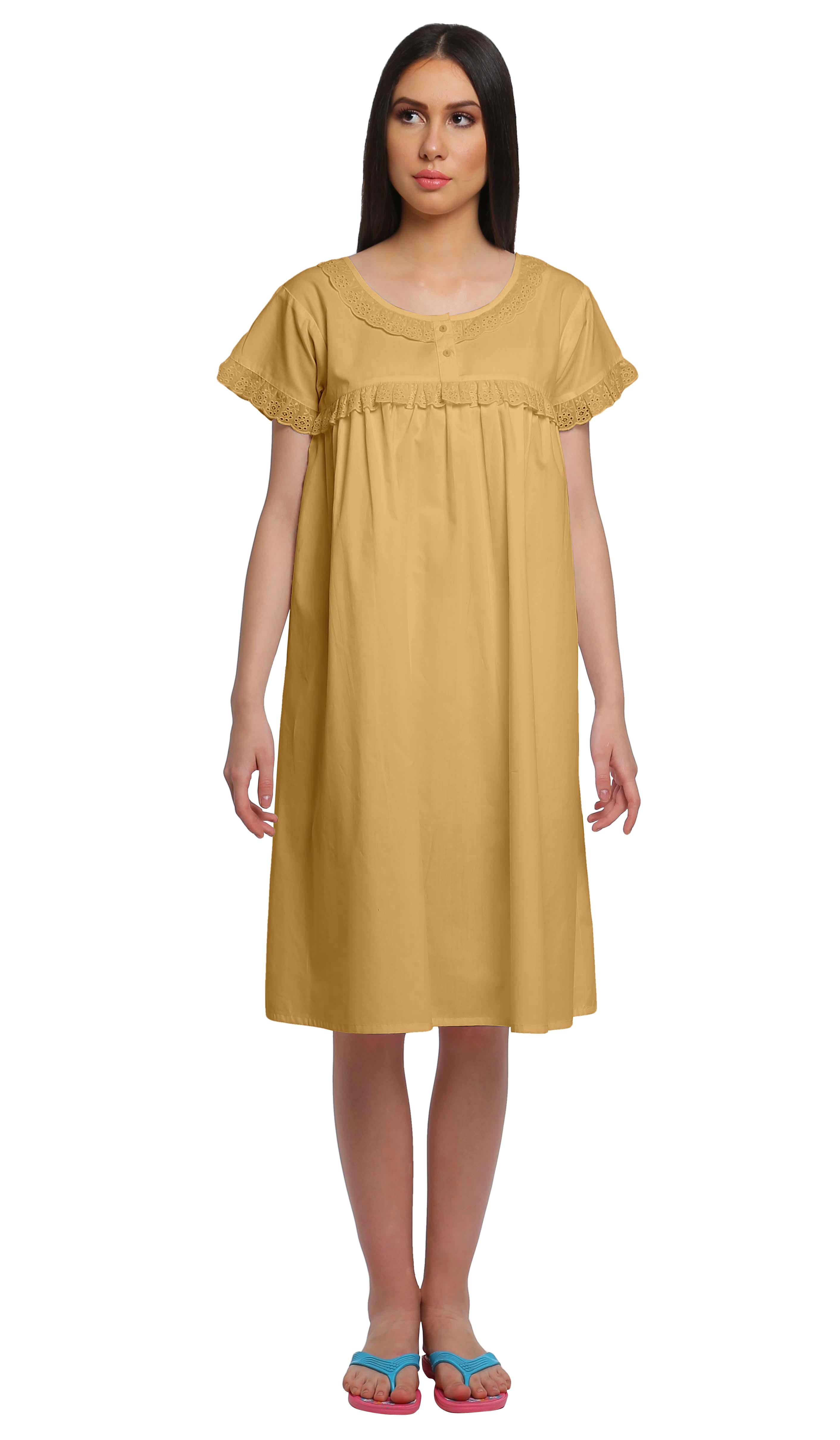 Moomaya Cotton Lace Neckline Sleepwear For Ladies Round Neck Womens XS помаранчевий
Moomaya Cotton Lace Neckline Sleepwear For Ladies Round Neck Womens XS помаранчевий