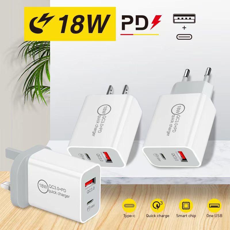 Dual Port Fast Charger with QC3.0+PD18W/12W for Apple, Type-C, US/EU/UK Plug Compatibility US Black - No Accessories
Dual Port Fast Charger with QC3.0+PD18W/12W for Apple, Type-C, US/EU/UK Plug Compatibility US Black - No Accessories
