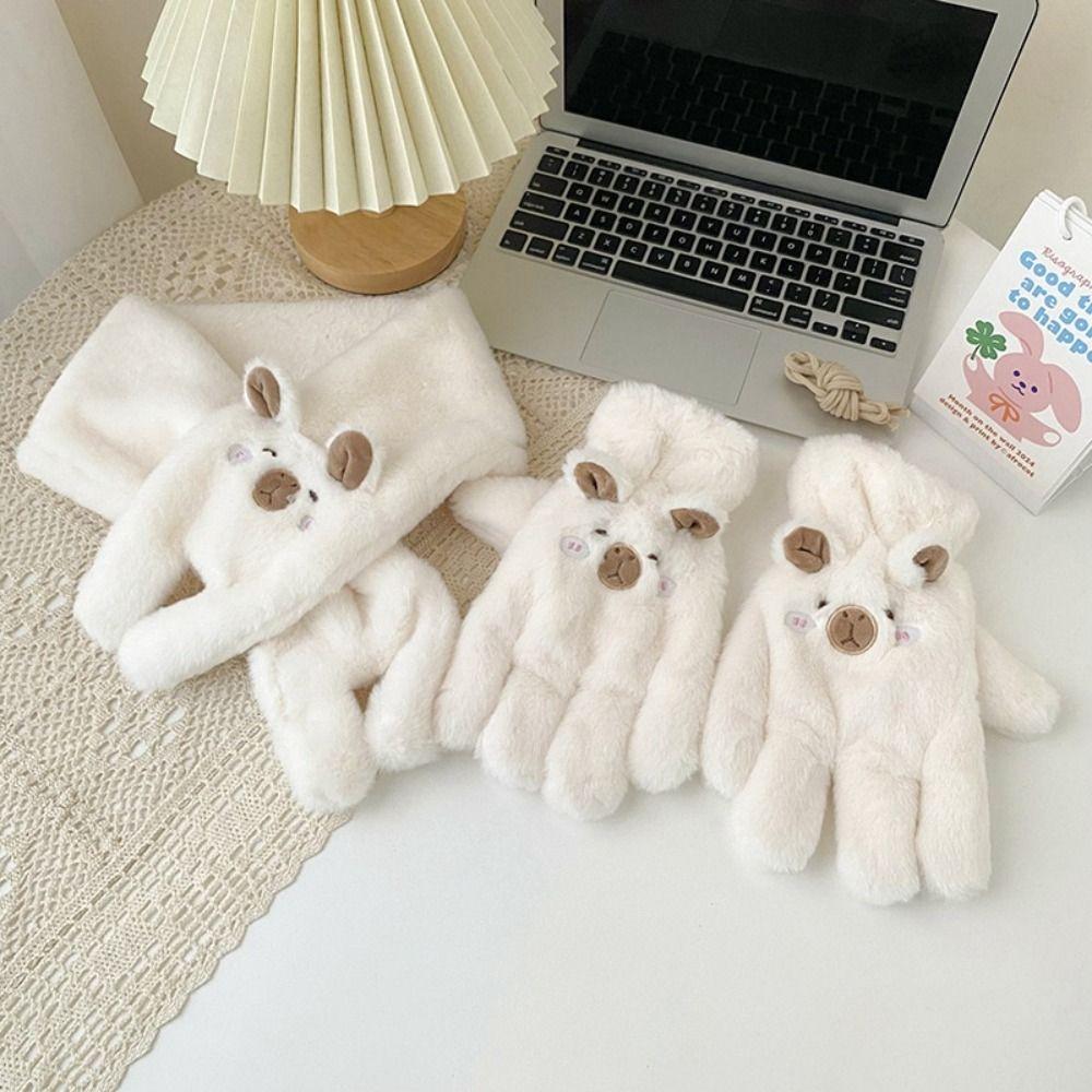 Warm Capybara Scarf Gloves Set Fur Winter Kapibara Mitten Plush Capibara Flip Gloves Winter White Flip Gloves&Scarf
Warm Capybara Scarf Gloves Set Fur Winter Kapibara Mitten Plush Capibara Flip Gloves Winter White Flip Gloves&Scarf