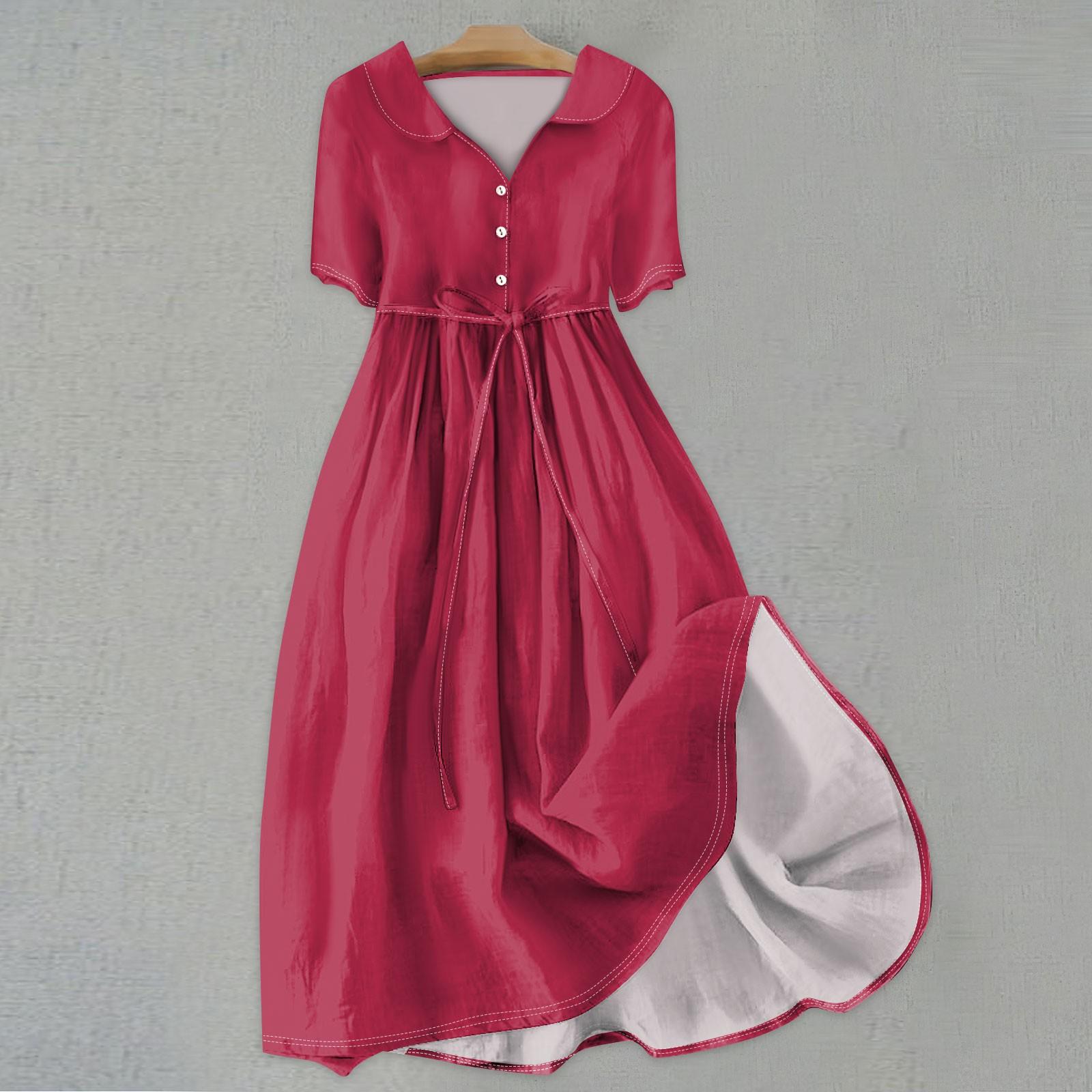 Женская мода сплошной цвет воротник с лацканами пуговицы с коротким рукавом одежда ремни платье XL
Женская мода сплошной цвет воротник с лацканами пуговицы с коротким рукавом одежда ремни платье XL