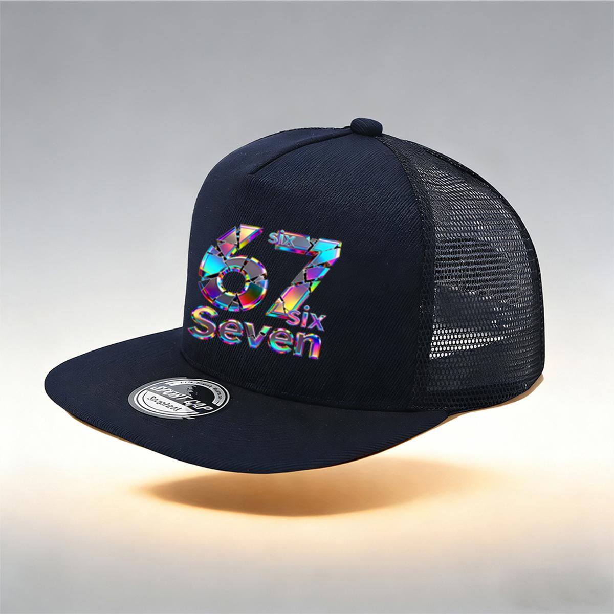 1/2PC Breathable Flat Brim 67 Hat, One Size, Holographic Laser Print, Trendy Cyber Street Style for Daily Wear темно-синий
1/2PC Breathable Flat Brim 67 Hat, One Size, Holographic Laser Print, Trendy Cyber Street Style for Daily Wear темно-синий