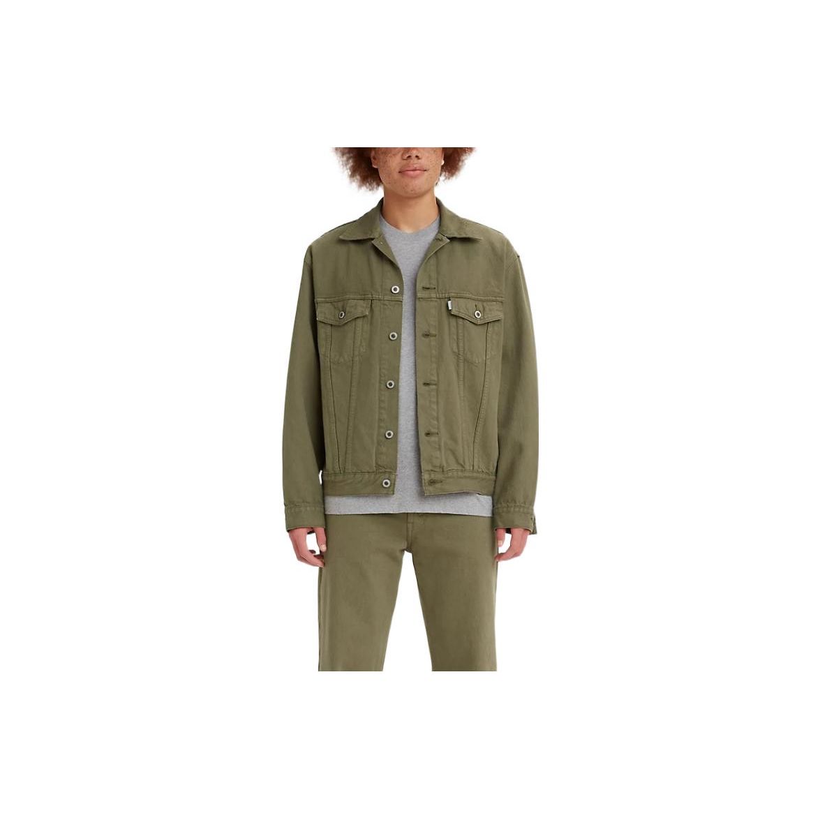 Levis X Silver Tab Collaboration SS22 однотонная джинсовая куртка с воротником для водителя грузовика мужская куртка зеленая A3179-0001 
Levis X Silver Tab Collaboration SS22 однотонная джинсовая куртка с воротником для водителя грузовика мужская куртка зеленая A3179-0001