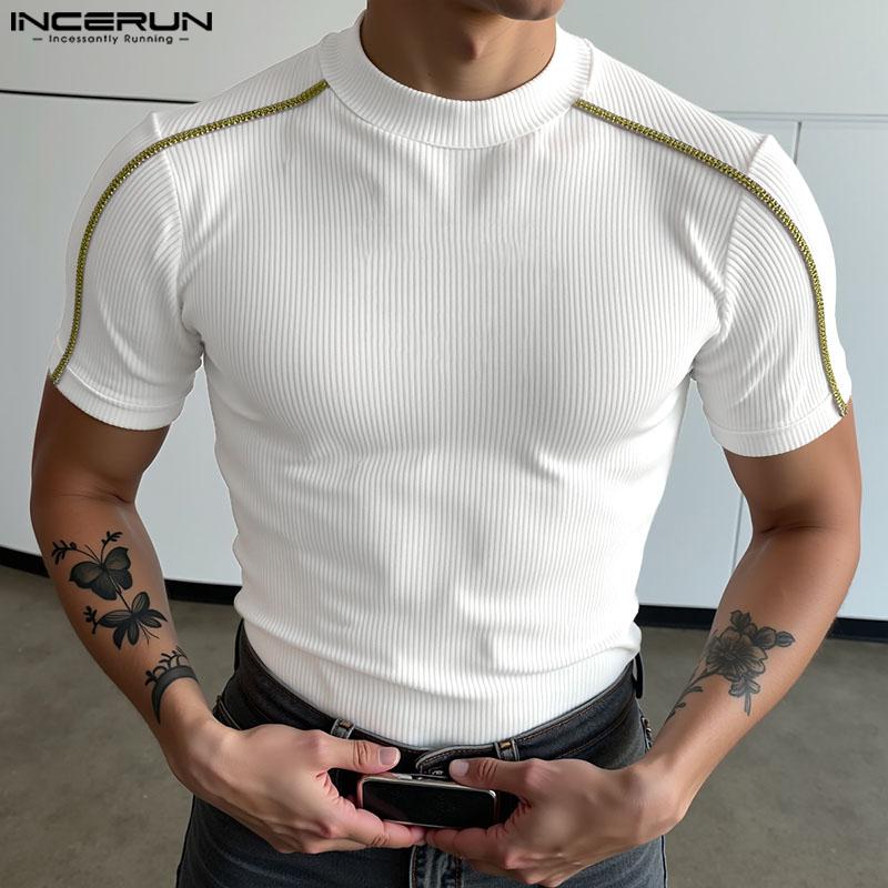 INCERUN Men Summer T-shirts Round Neck Short Sleeve Stitching Casual Fitted Tops S
INCERUN Men Summer T-shirts Round Neck Short Sleeve Stitching Casual Fitted Tops S