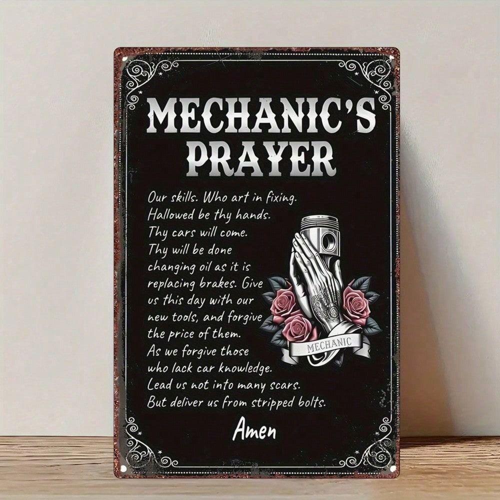 Metal Wall Art Vintage Mechanic Prayer Retro Garage Poster
Metal Wall Art Vintage Mechanic Prayer Retro Garage Poster
