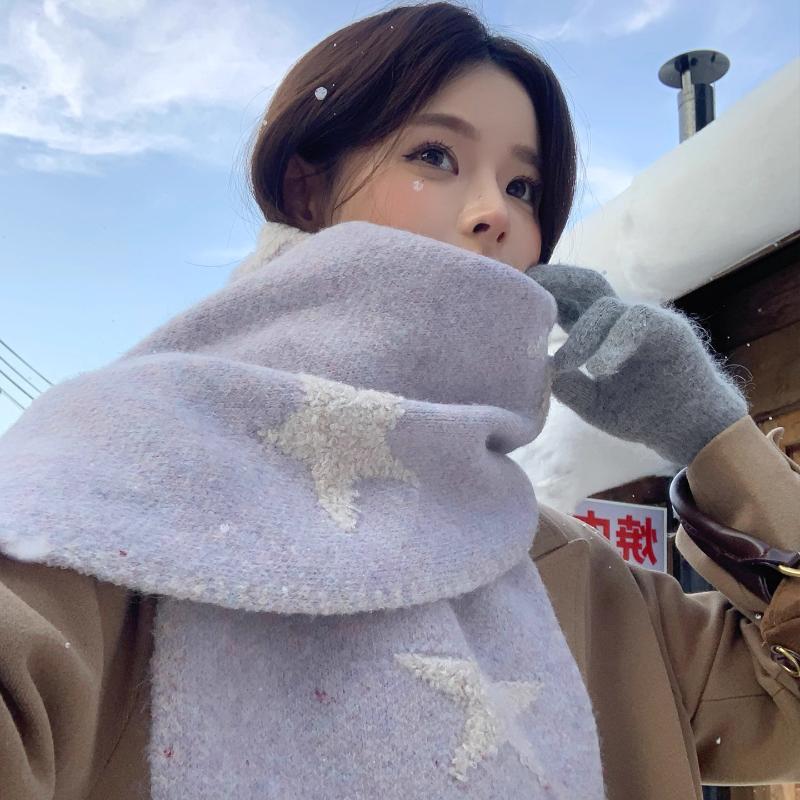Autumn And Winter Star Print Scarf Women Thickened Warmth Korean Wrap Shawl Versatile Knitted Scarf светло-фиолетовый
Autumn And Winter Star Print Scarf Women Thickened Warmth Korean Wrap Shawl Versatile Knitted Scarf светло-фиолетовый