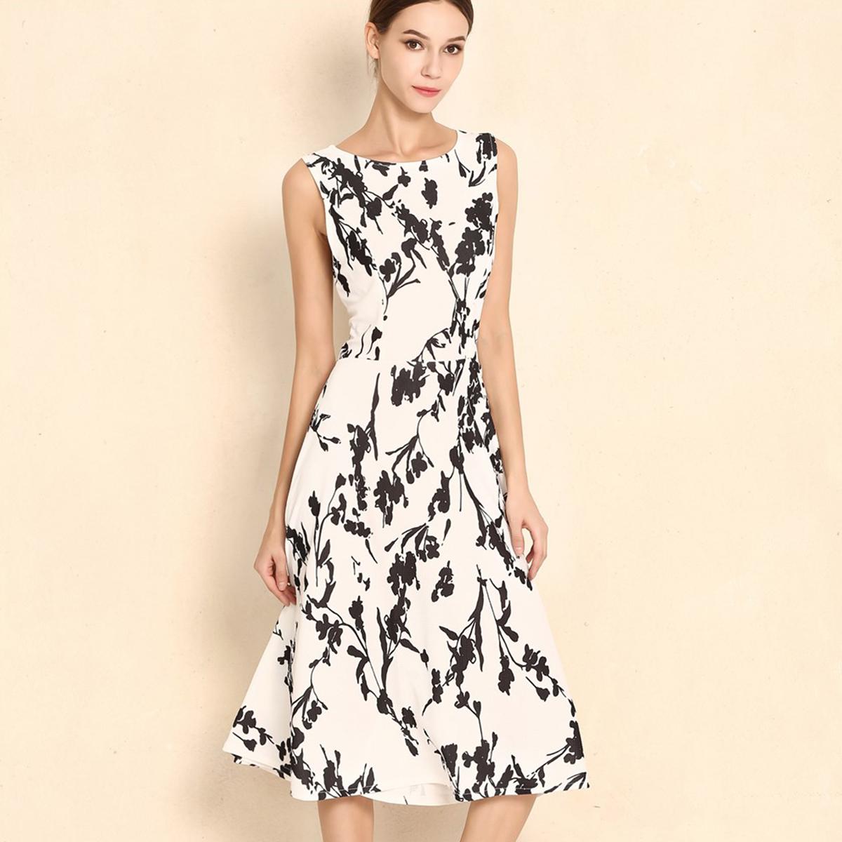 Retro Summer Dress Women O-Neck Audrey Hepburn Vintage Floral printing Party Dresses L
Retro Summer Dress Women O-Neck Audrey Hepburn Vintage Floral printing Party Dresses L