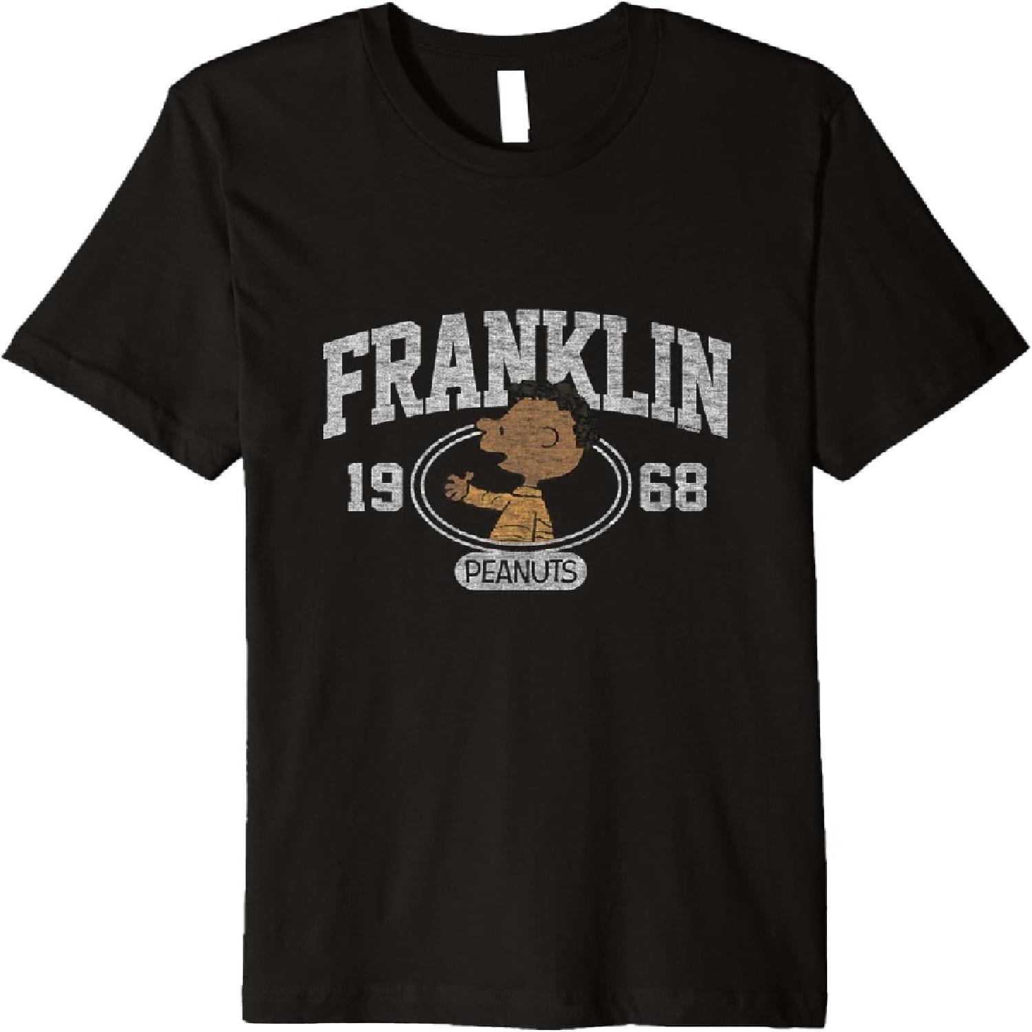 Peanuts Franklin Collegiate1968 Premium Black Unisex-Adults Cotton T-Shirt XXXXXL різнокольоровий
Peanuts Franklin Collegiate1968 Premium Black Unisex-Adults Cotton T-Shirt XXXXXL різнокольоровий