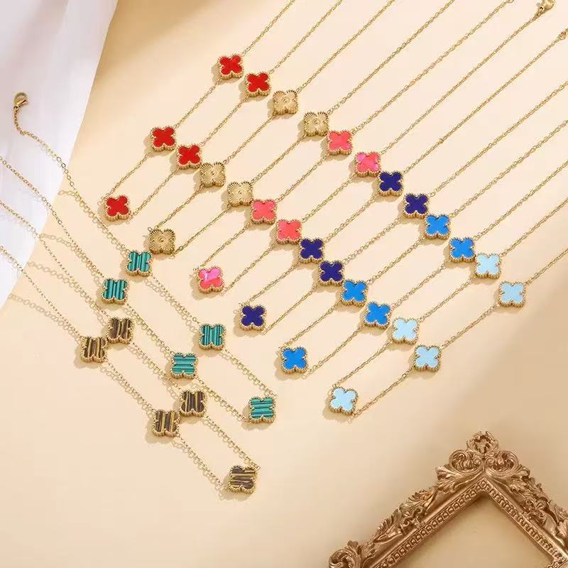 Fine 18k Titanium Steel Does Not Lose Color Four-leaf Clover Double-sided Mother-of-pearl Five Flowers Necklace Women s Collarbone Chain 18K білий
Fine 18k Titanium Steel Does Not Lose Color Four-leaf Clover Double-sided Mother-of-pearl Five Flowers Necklace Women s Collarbone Chain 18K білий