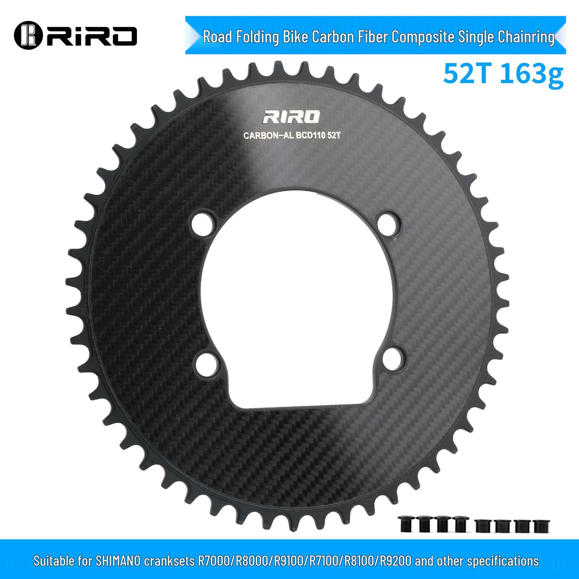 RIRO Road Bike Carbon Fiber Crankset with Power Meter - Single/Double Chainring, BCD110, for Folding Bikes
RIRO Road Bike Carbon Fiber Crankset with Power Meter - Single/Double Chainring, BCD110, for Folding Bikes