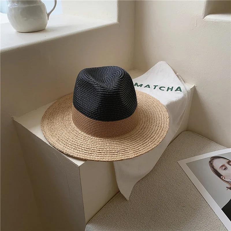 Summer Lafite Grass Spliced Fashion Sunshade Straw Hat Womens Wide Brim Jazz Beach Hat Holiday UV Protection Sunscreen Sun Hat Adjustable чорний
Summer Lafite Grass Spliced Fashion Sunshade Straw Hat Womens Wide Brim Jazz Beach Hat Holiday UV Protection Sunscreen Sun Hat Adjustable чорний