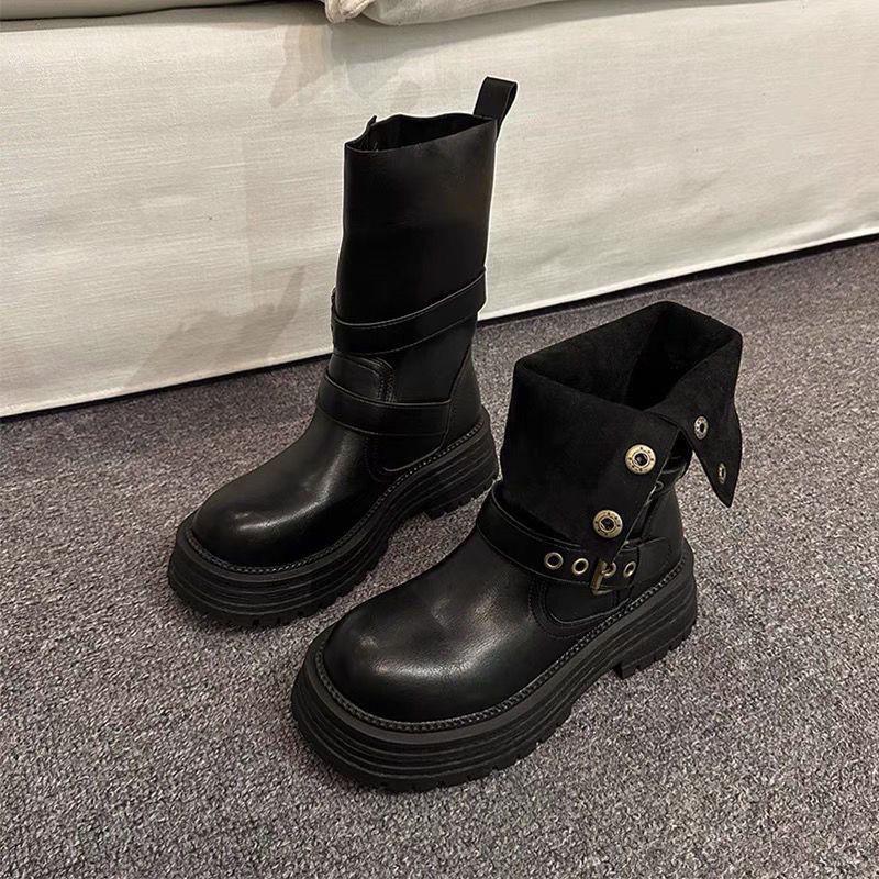 2025 Women s Fleece-Lined Platform Martin Boots - Mid-Calf British Style for Autumn/Winter 40
2025 Women s Fleece-Lined Platform Martin Boots - Mid-Calf British Style for Autumn/Winter 40