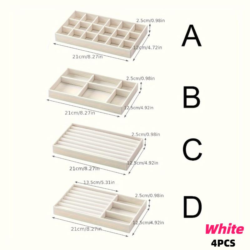 4 Pack Velvet Jewelry Organizers Featuring Multi-Section Display Board for Rings Earring Bracelet Necklaces Brooches and Watches
4 Pack Velvet Jewelry Organizers Featuring Multi-Section Display Board for Rings Earring Bracelet Necklaces Brooches and Watches