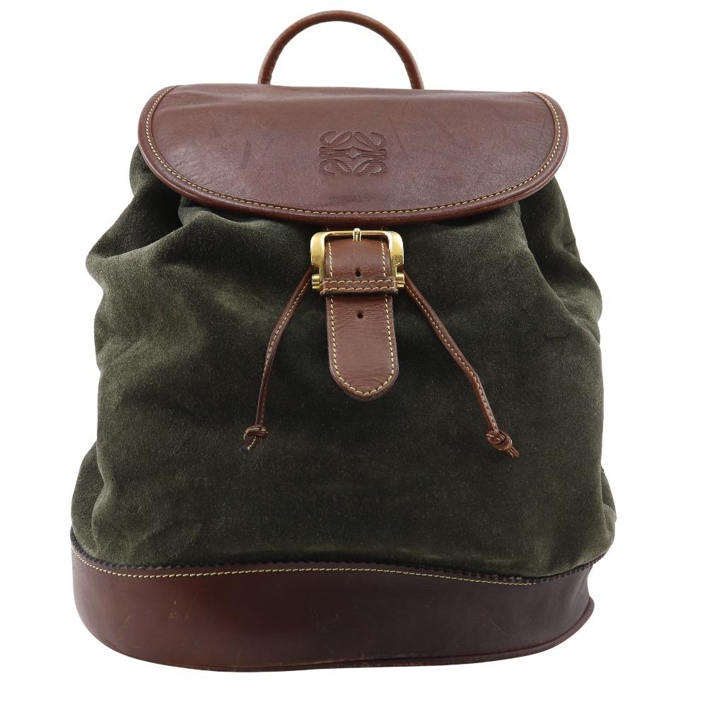 LOEWE anagram Backpack Daypack Backpack vintage Green Suede Women Used
LOEWE anagram Backpack Daypack Backpack vintage Green Suede Women Used