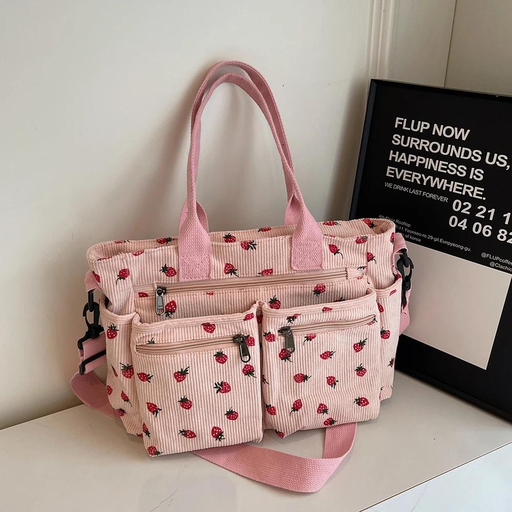 Women Strawberry Shoulder Bag Fashion Corduroy Tote Large Capacity Stylish Crossbody Bag Adjustable Strap Outdoor Travel Bag
Women Strawberry Shoulder Bag Fashion Corduroy Tote Large Capacity Stylish Crossbody Bag Adjustable Strap Outdoor Travel Bag
