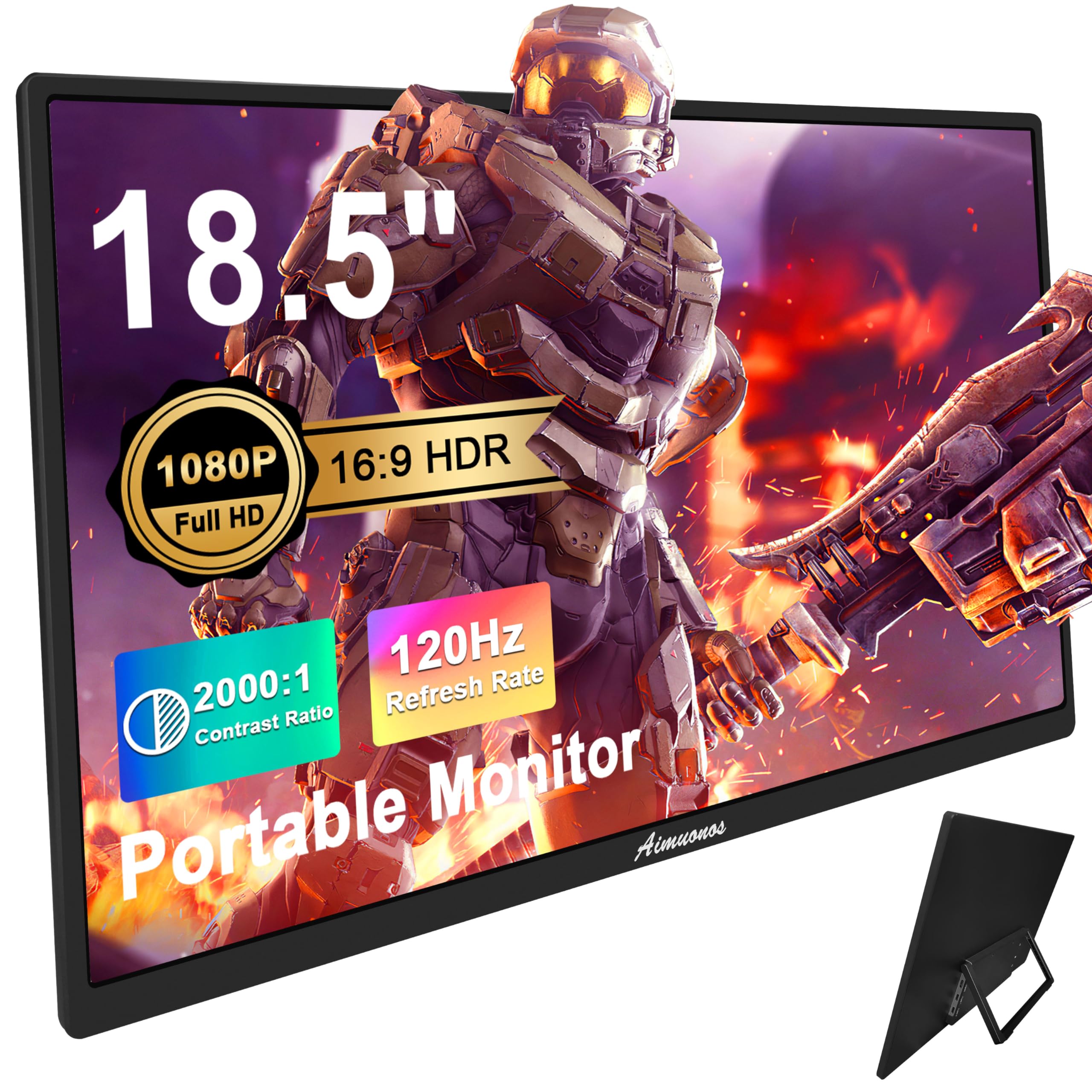 Portable Monitor for 1080P Laptop Monitor 120Hz FHD HDR Plug and Play HDMI IPS Display Dual Speaker Travel External Screen for 18.5 Laptop, PC,
Portable Monitor for 1080P Laptop Monitor 120Hz FHD HDR Plug and Play HDMI IPS Display Dual Speaker Travel External Screen for 18.5 Laptop, PC,