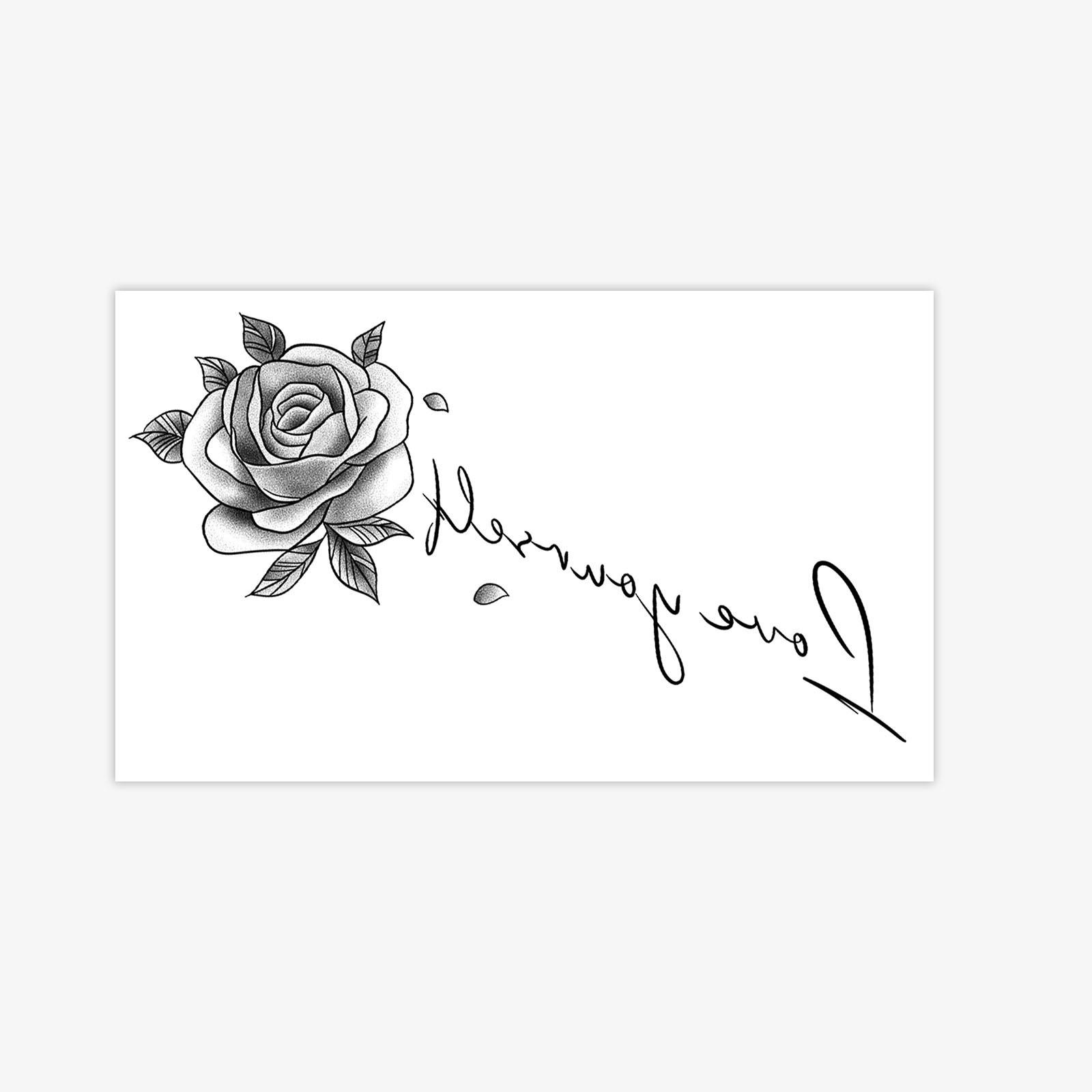 Retro Black And Gray Rose Tattoo Sticker, Flower Body English Self-Love Theme, Long-Lasting Waterproof, Niche High-End Pattern 9*15
Retro Black And Gray Rose Tattoo Sticker, Flower Body English Self-Love Theme, Long-Lasting Waterproof, Niche High-End Pattern 9*15