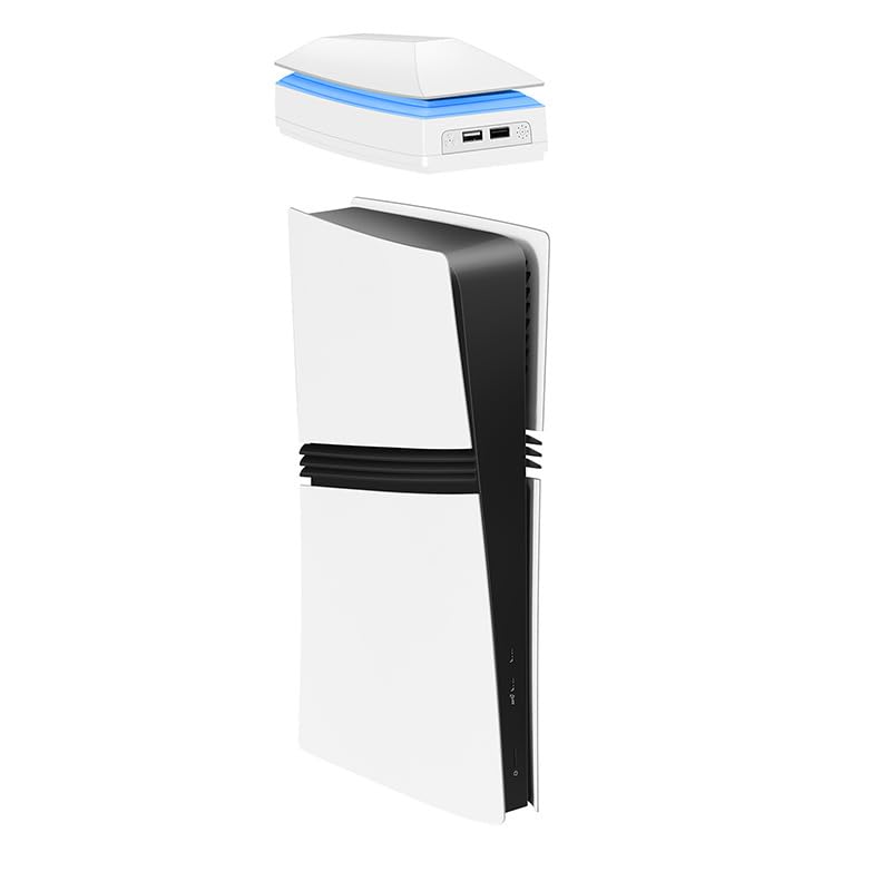 PS5 Pro Cooling Fan Lwuckbarrt PS5 Pro Cooling Accessory Upper Heat Dissipation Dustproof RGB Light Lighting Mode USB Port Upper Cooling Fan for PS5
PS5 Pro Cooling Fan Lwuckbarrt PS5 Pro Cooling Accessory Upper Heat Dissipation Dustproof RGB Light Lighting Mode USB Port Upper Cooling Fan for PS5