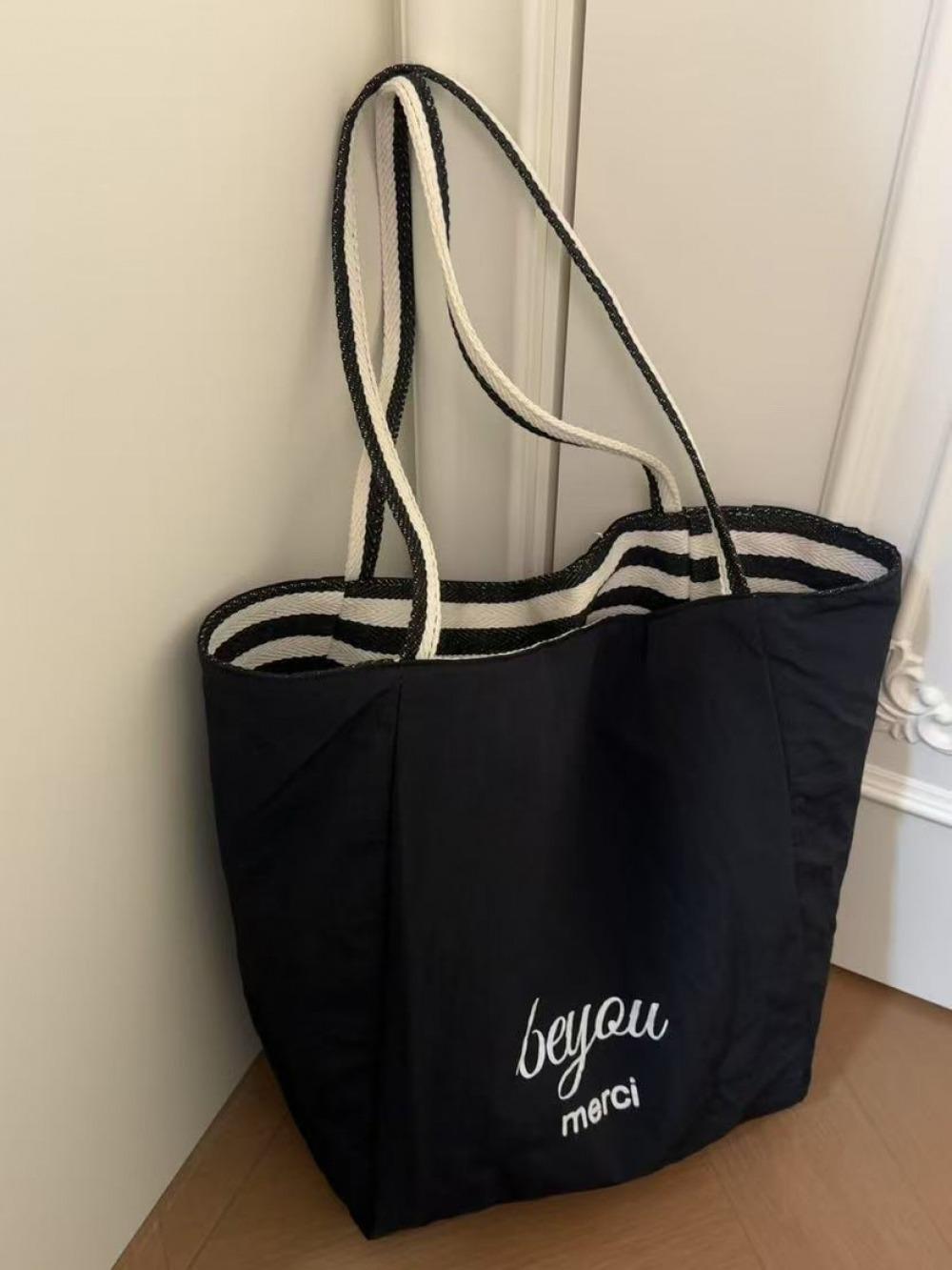 FH Large Capacity Tote Bag Shopping Bag Striped Canvas Bag Ins Casual Shoulder Bag Double-sided чорний
FH Large Capacity Tote Bag Shopping Bag Striped Canvas Bag Ins Casual Shoulder Bag Double-sided чорний