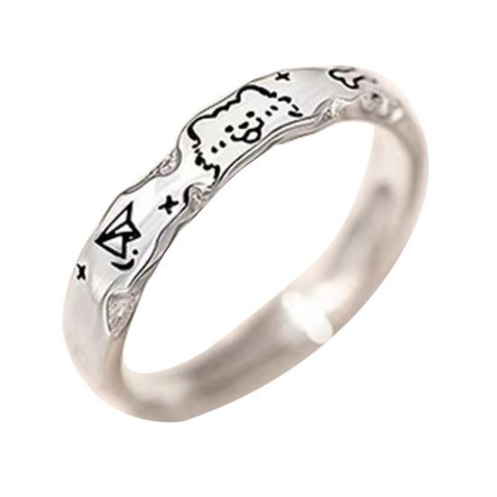 Couple Ring Cartoon Cat Fish Dog Bone Graffiti Design Matte Wavy Edge Textured Surface Finger Ring Non-Oxidizing Jewelry Gift Dog
Couple Ring Cartoon Cat Fish Dog Bone Graffiti Design Matte Wavy Edge Textured Surface Finger Ring Non-Oxidizing Jewelry Gift Dog