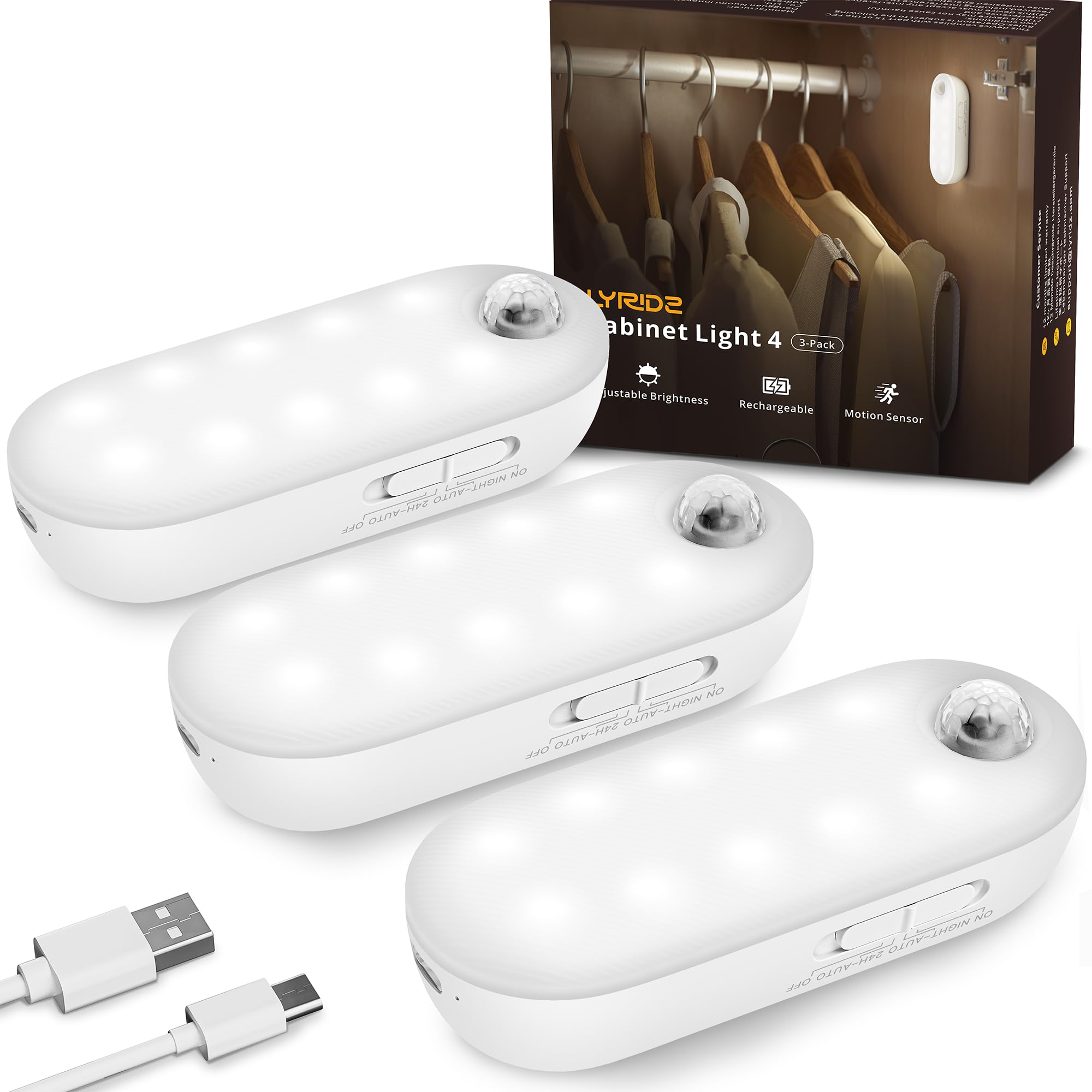 Lyridz Indoor Sensor Light, USB Rechargeable, Kitchen Light, Stepless Dimming, Footlight for Cabinets, Hallways, Stairs, Closets, and Kitchens,
Lyridz Indoor Sensor Light, USB Rechargeable, Kitchen Light, Stepless Dimming, Footlight for Cabinets, Hallways, Stairs, Closets, and Kitchens,