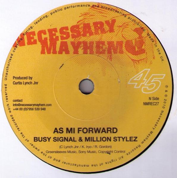 7inch Record BUSY SIGNAL & MILLION STYLEZ - As Mi Forward NMREC27 NECESSARY MAYHE 2010 UK Reggae, Ska & Dub Used
7inch Record BUSY SIGNAL & MILLION STYLEZ - As Mi Forward NMREC27 NECESSARY MAYHE 2010 UK Reggae, Ska & Dub Used
