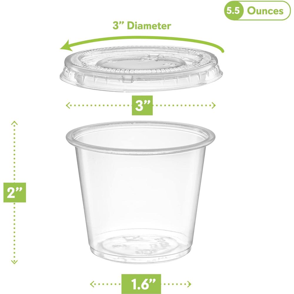 Clear Disposable Plastic Portion Cups With Lids, Small Mini Containers For Portion Controll, Jello Shots, Meal Prep, Sauce Cups 100pcs
Clear Disposable Plastic Portion Cups With Lids, Small Mini Containers For Portion Controll, Jello Shots, Meal Prep, Sauce Cups 100pcs
