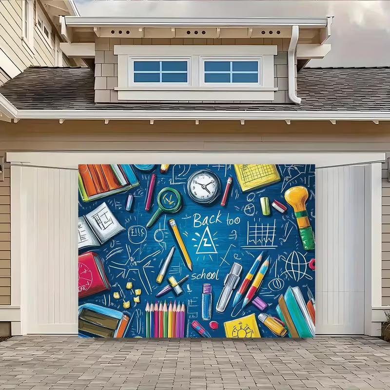 2D Back to School Garage Door Decoration, Blackboard with Stationery Design 47.2x31.5inch/120*80cm
2D Back to School Garage Door Decoration, Blackboard with Stationery Design 47.2x31.5inch/120*80cm