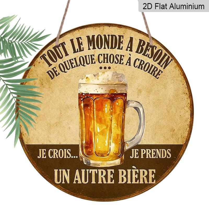 2D Flat, 1pc Round Aluminum French Beer Humor Sign, Vintage Tout Le Monde A Besoin De Quelque Chose A Croire Metal Wall Art, Retro Beer Mug Design 7.87x7.87in
2D Flat, 1pc Round Aluminum French Beer Humor Sign, Vintage Tout Le Monde A Besoin De Quelque Chose A Croire Metal Wall Art, Retro Beer Mug Design 7.87x7.87in