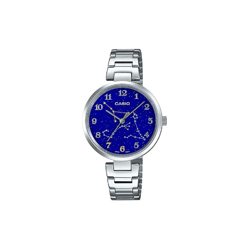Casio Leo Zodiac Pattern Quartz Movement Stainless Steel Strap Japanese and Korean Watch Women s Watch Blue Dial LTP-E04D-2A синій
Casio Leo Zodiac Pattern Quartz Movement Stainless Steel Strap Japanese and Korean Watch Women s Watch Blue Dial LTP-E04D-2A синій