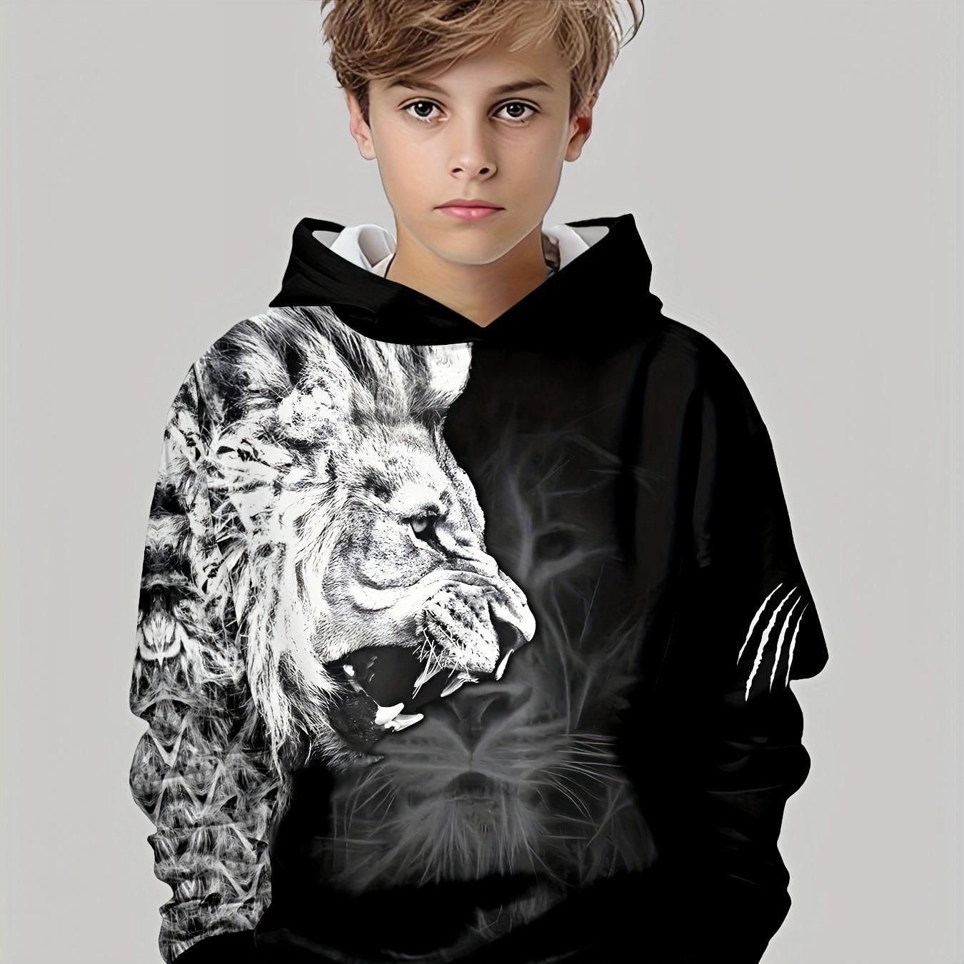 Толстовка с капюшоном для мальчиков с 3D-принтом - пуловер с контрастным черно-белым узором, толстовка для улицы с длинным рукавом 11-12Y
Толстовка с капюшоном для мальчиков с 3D-принтом - пуловер с контрастным черно-белым узором, толстовка для улицы с длинным рукавом 11-12Y