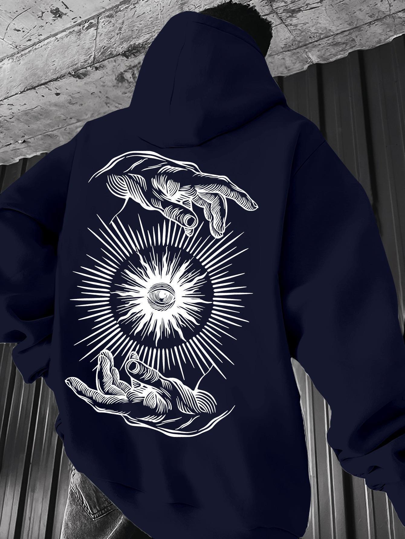 Men s Dark Hand Gesture Print Hooded Sweatshirt - Trendy Hip-Hop Style Large темно-синього кольору
Men s Dark Hand Gesture Print Hooded Sweatshirt - Trendy Hip-Hop Style Large темно-синього кольору