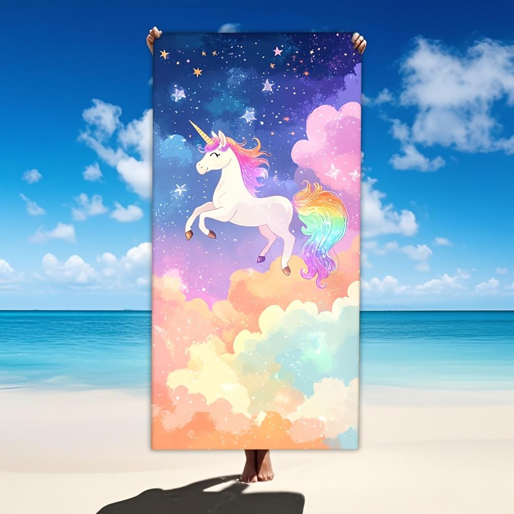 Ultra Soft Microfiber Beach Towel with Bright Unicorn and Rainbow Design Absorbent Great for the Beach Pool Camping Travel W30*H60(CM)
Ultra Soft Microfiber Beach Towel with Bright Unicorn and Rainbow Design Absorbent Great for the Beach Pool Camping Travel W30*H60(CM)
