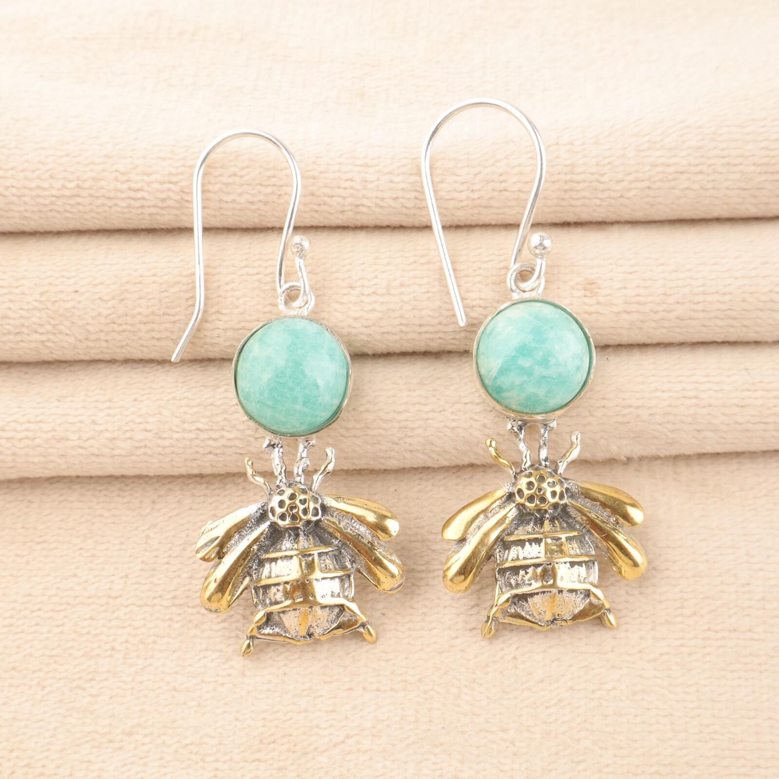 Natural Amazonite Gemstone 925 Sterling Silver Handcrafted Earrings 2 For Her EE-154-34
Natural Amazonite Gemstone 925 Sterling Silver Handcrafted Earrings 2 For Her EE-154-34