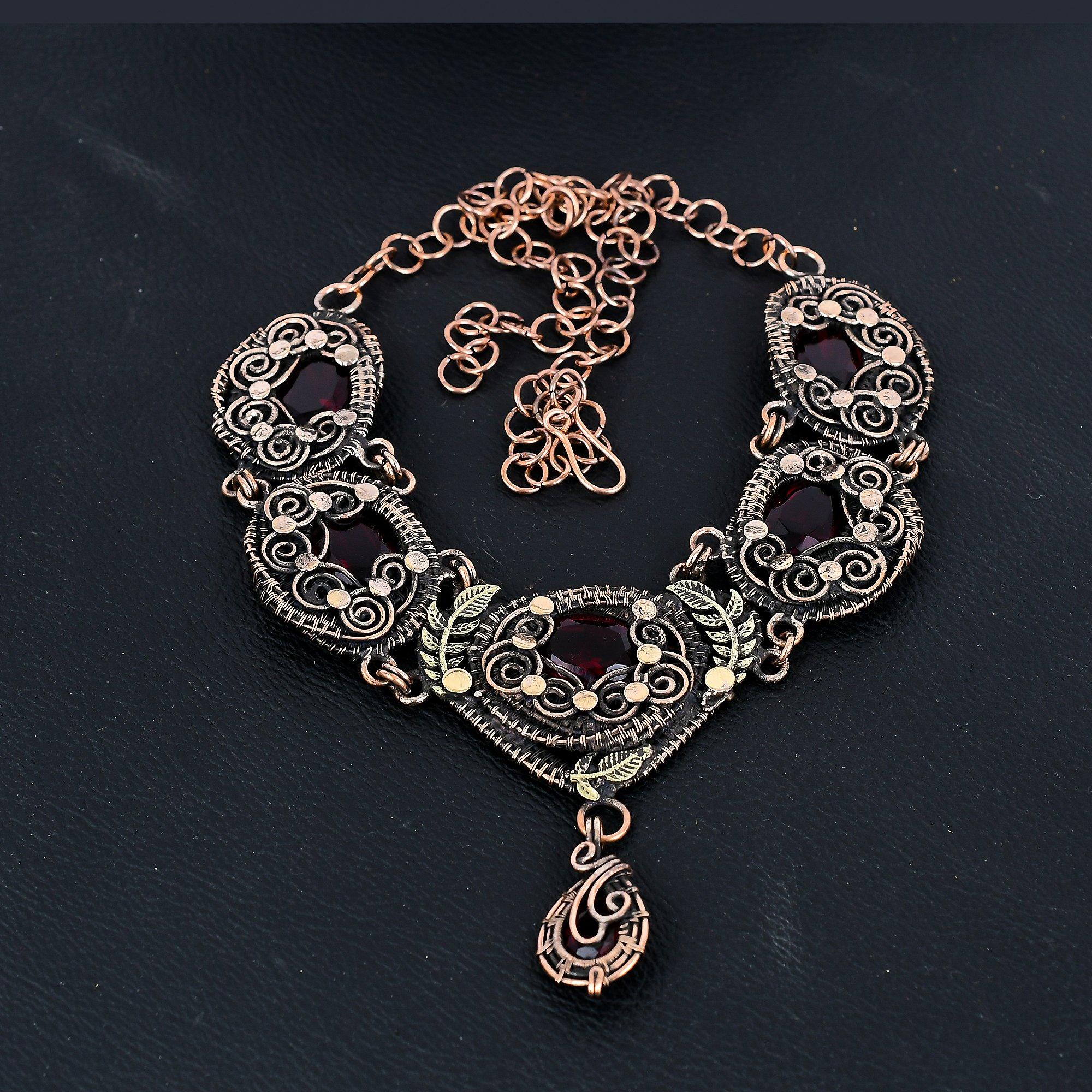 Garnet Necklace Gemstone Jewelry,999 Copper Wire Wrapped Adjustable Chain Necklace, Gift For Women Handmade Necklace Adjustable With 18 Inches
Garnet Necklace Gemstone Jewelry,999 Copper Wire Wrapped Adjustable Chain Necklace, Gift For Women Handmade Necklace Adjustable With 18 Inches