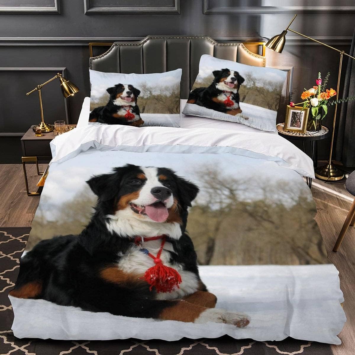 Bernese Mountain Dog Duvet Cover Twin Cute Pet Dog Bedding Set For Boys Girls Microfiber Lovely Animal Comforter Cover 2/3 Piece AU Queen(210*210cm)3pcs
Bernese Mountain Dog Duvet Cover Twin Cute Pet Dog Bedding Set For Boys Girls Microfiber Lovely Animal Comforter Cover 2/3 Piece AU Queen(210*210cm)3pcs