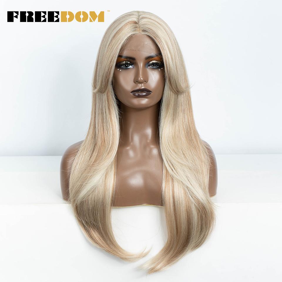 FREEDOM Straight Layered Synthetic Lace Front Wigs For Women 26 inch Wig With Bangs Ombre Brown Blonde Highlight Daily Party Wig (as the picture,26inches)
FREEDOM Straight Layered Synthetic Lace Front Wigs For Women 26 inch Wig With Bangs Ombre Brown Blonde Highlight Daily Party Wig (as the picture,26inches)